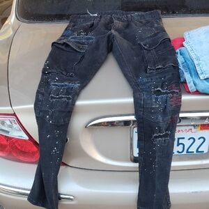 Men's Black Distressed Skinny Jeans